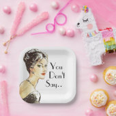 ヴィンテージレトロイラストレーション皮肉引用文 ペーパープレート (パーティー)