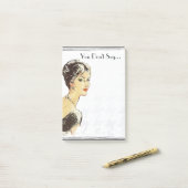 ヴィンテージレトロイラストレーション皮肉引用文 ポストイット (デスク上)