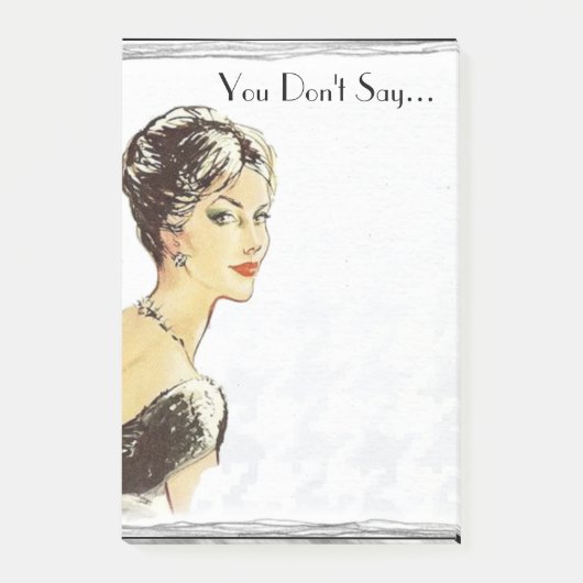 ヴィンテージレトロイラストレーション皮肉引用文 ポストイット (正面)