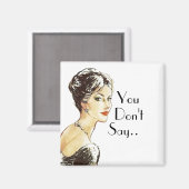 ヴィンテージレトロイラストレーション皮肉引用文 マグネット (正面/裏面)