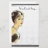 ヴィンテージレトロイラストレーション皮肉引用文 便箋 (正面/裏面)