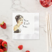 ヴィンテージレトロイラストレーション皮肉引用文 縁ありカクテルナプキン (インサイチュ)