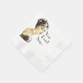 ヴィンテージレトロイラストレーション皮肉引用文 縁ありカクテルナプキン (角)