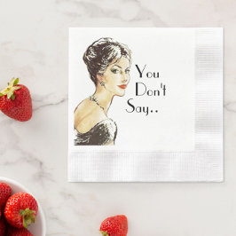 ヴィンテージレトロイラストレーション皮肉引用文 縁ありカクテルナプキン