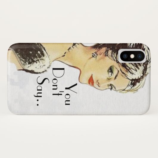 ヴィンテージレトロイラストレーション皮肉引用文 Case-Mate iPhoneケース (裏面(横))