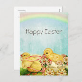 ヴィンテージレトロイースターシックズホリデーカード シーズンポストカード (正面/裏面)