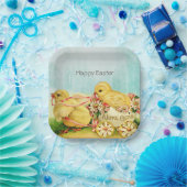 ヴィンテージレトロイースターチックス ペーパープレート (パーティー)