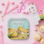 ヴィンテージレトロイースターチックス ペーパープレート (パーティー)