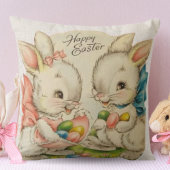 ヴィンテージレトロイースターバニーカップル クッション