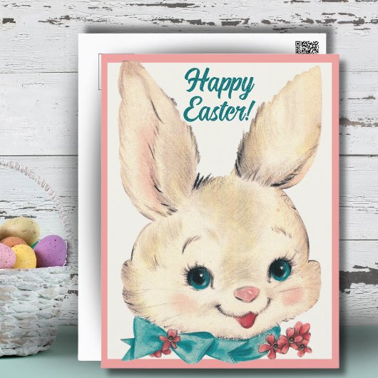 ヴィンテージレトロイースターバニーハッピーイースター シーズンポストカード