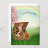 ヴィンテージレトロイースターバニー シーズンカード (正面/裏面)