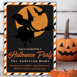 ヴィンテージレトロウィッチオンブルームカスタムハロウィン 招待状