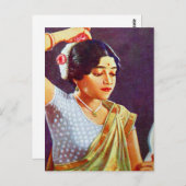 ヴィンテージレトロウィメンインドインディアンウィメンズ美しい ポストカード (正面/裏面)