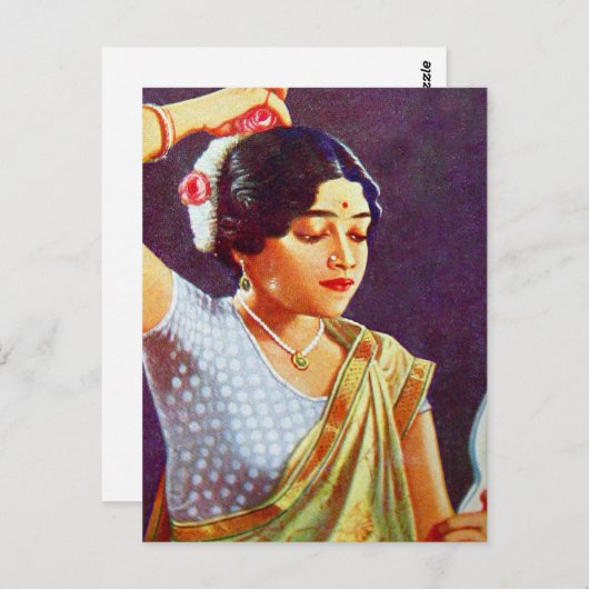ヴィンテージレトロウィメンインドインディアンウィメンズ美しい ポストカード (正面/裏面)