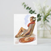 ヴィンテージレトロウィメンウーマンハワイバケーション ポストカード (スタンド正面)