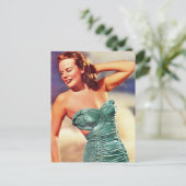 ヴィンテージレトロウィメンキッチェ40代水着女子 ポストカード (スタンド正面)