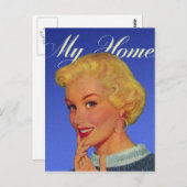 ヴィンテージレトロウィメンズ40s主婦マイハウス ポストカード (正面/裏面)