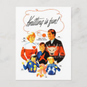 ヴィンテージレトロウィメンズ60s編み物はおもしろい! ポストカード (正面)