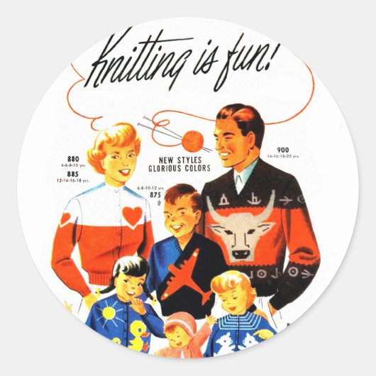 ヴィンテージレトロウィメンズ60s編み物はおもしろい! ラウンドシール (正面)