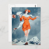 ヴィンテージレトロウィメンフランスのズヴィパリジェンヌ ポストカード (正面/裏面)