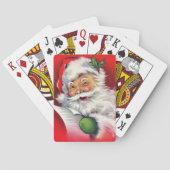 ヴィンテージレトロウィンキングサンタクロースクリスマス トランプ (裏面)