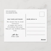 ヴィンテージレトロウィンタースノーハウスネームクリスマス ポストカード (裏面)