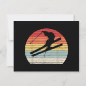 ヴィンテージレトロウィンタースポーツスキー サンキューカード (裏面)