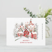 ヴィンテージレトロウィンタータウンクリスマス企業の シーズンカード (スタンド正面)