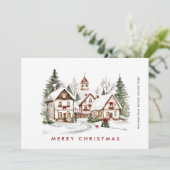 ヴィンテージレトロウィンタータウンクリスマス企業の シーズンカード (スタンド正面)