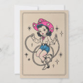 ヴィンテージレトロウェスタン女性のカーボーイ50thバースデーパーティー 招待状 (裏面)