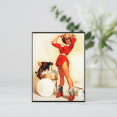 ヴィンテージレトロウエスタンピンアップガール ポストカード (スタンド正面)