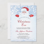 ヴィンテージレトロウォーターカラーサンタクロースクリスマスイブ 招待状 (正面)