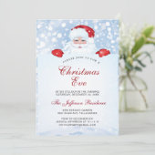 ヴィンテージレトロウォーターカラーサンタクロースクリスマスイブ 招待状 (スタンド正面)