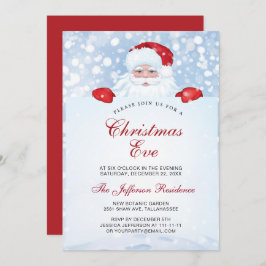 ヴィンテージレトロウォーターカラーサンタクロースクリスマスイブ 招待状