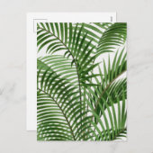 ヴィンテージレトロウォーターカラーパーム葉ツリー シーズンポストカード (正面/裏面)