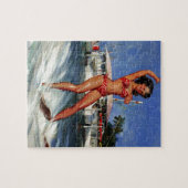 ヴィンテージレトロウォータースキーピンナップガール ジグソーパズル (横)