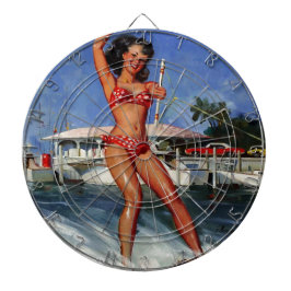 ヴィンテージレトロウォータースキーピンナップガール ダーツボード