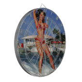 ヴィンテージレトロウォータースキーピンナップガール ダーツボード (正面左)