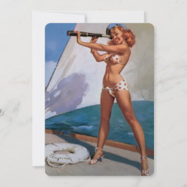 ヴィンテージレトロエルブグレンセーリングセーラーピンアップガール 招待状