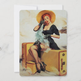 ヴィンテージレトロエルヴグレントラベラーピンナップガールピンアップ 招待状