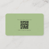 ヴィンテージレトロエレガントフローラグリーンベージュフレーム 名刺 (裏面)