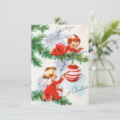 ヴィンテージレトロエンジェルズインクリスマスツリー シーズンカード (スタンド正面)