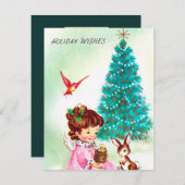 ヴィンテージレトロエンジェル追加メッセージカード シーズンカード (正面/裏面)