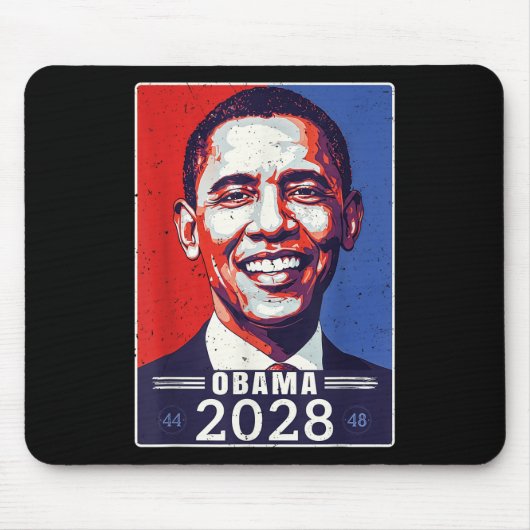 ヴィンテージレトロオバマ2028第48代大統領アメリカ私 マウスパッド (正面)