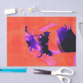 ヴィンテージレトロオレンジパープルガール水玉模様ビキニ 薄葉紙 (クラフト)