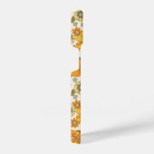 ヴィンテージレトロオレンジフローラルパターン iPhoneケース (右側面)