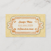 ヴィンテージレトロオレンジ 名刺 (裏面)