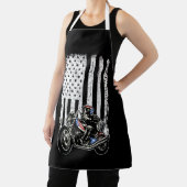 ヴィンテージレトロオートバイ詳細とUSAフラグ エプロン (インサイチュ)