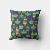 ヴィンテージレトロオーナメントクリスマスホリデーウィンター クッション (裏面)