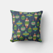 ヴィンテージレトロオーナメントクリスマスホリデーウィンター クッション (正面)